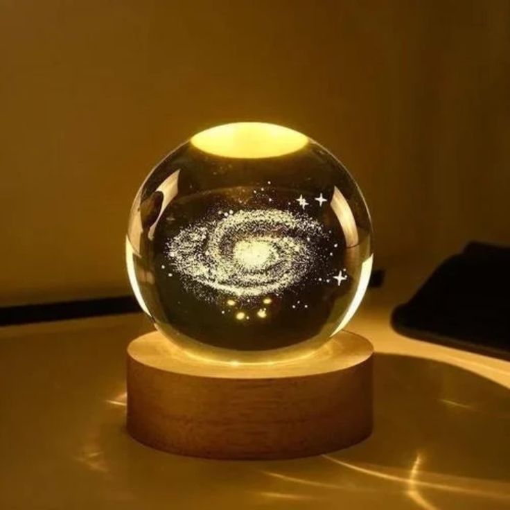 3D Galaxy Crystal Ball Night Lamp