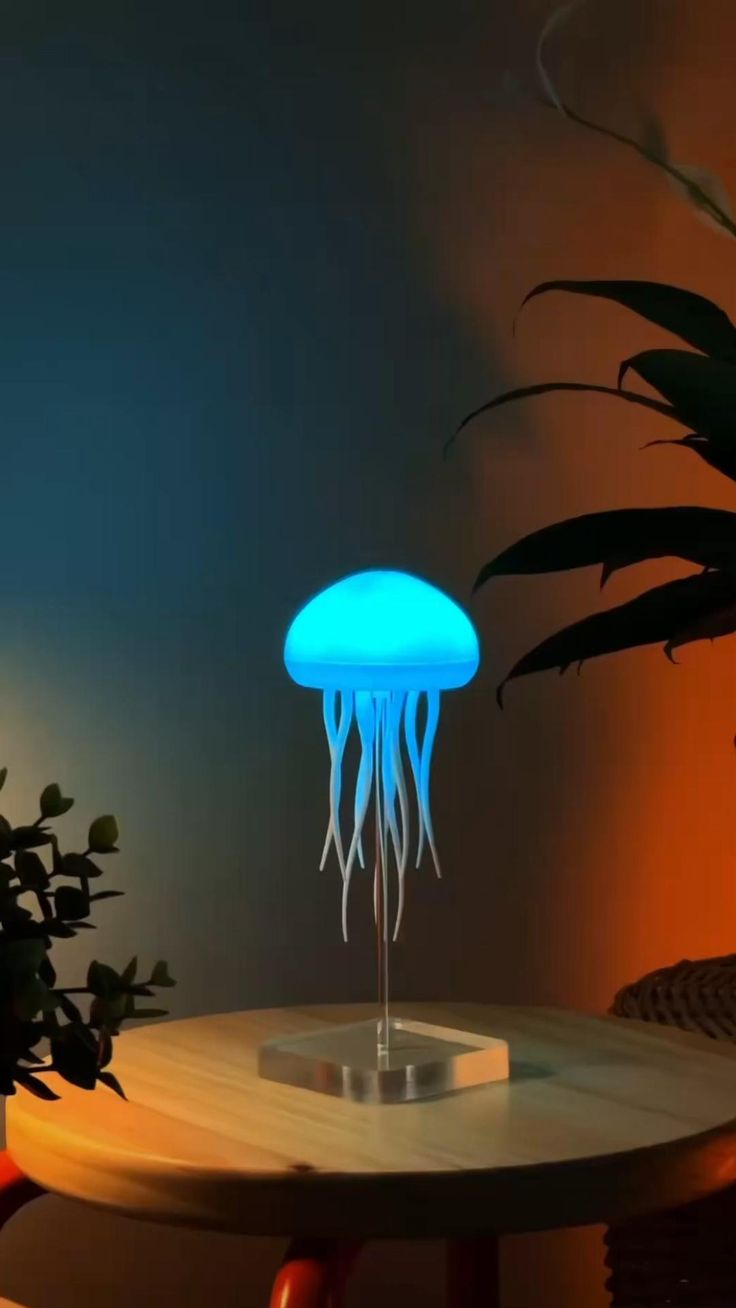 Premium Jellyfish Lamp Sound Activated Jelly Fish Light Lamp with Dancing Legs and Changing Colors Rechargeable Lava Lamp 12 LED Multicolor Bulbs Decorations for Home Office Decor Great Gifts for Kids