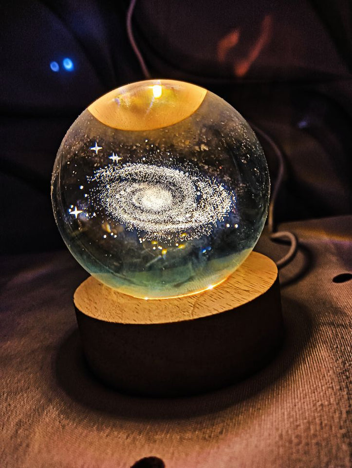 3D Galaxy Crystal Ball Night Lamp